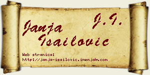 Janja Isailović vizit kartica